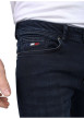 Thumbnail Jean en coton nuit uni avec une coupe droite et des passants pour ceinture - Image 3