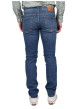 Thumbnail Jean en coton bleu uni avec une coupe droite et une étiquette d'authentification - Image 2