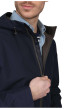 Thumbnail Parka marine uni avec une coupe droite et une fermeture zippée - Image 4