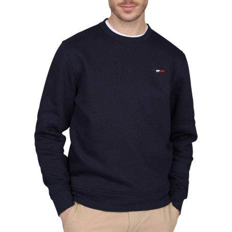 Sweat marine uni avec une coupe droite et un...