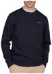 Thumbnail Sweat marine uni avec une coupe droite et un col rond à logo iconique