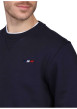 Thumbnail Sweat marine uni avec une coupe droite et un col rond à logo iconique - Image 3