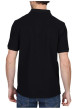 Thumbnail Polo en coton biologique noir uni avec une coupe droite et un col à revers - Image 2