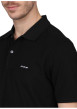 Thumbnail Polo en coton biologique noir uni avec une coupe droite et un col à revers - Image 3