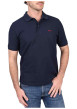 Thumbnail Polo en coton biologique marine uni avec une coupe droite et un col à revers