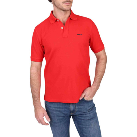 Polo en coton biologique rouge uni avec une...