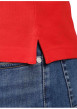 Thumbnail Polo en coton biologique rouge uni avec une coupe droite et un col à revers - Image 4