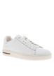 Thumbnail Tennis blanches en cuir à talon plat avec renfoncement effet copeaux et à lacets - Image 9