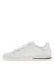 Thumbnail Tennis blanches en cuir à talon plat avec renfoncement effet copeaux et à lacets - Image 8