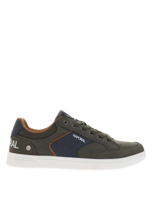 Tennis kakis et bleues marine à semelle plate et à lacets plats