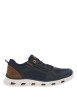 Thumbnail Sneakers marine à semelle blanche ajourée avec empiècements marron