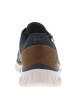 Thumbnail Sneakers marine à semelle blanche ajourée avec empiècements marron - Image 6