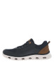 Thumbnail Sneakers marine à semelle blanche ajourée avec empiècements marron - Image 2