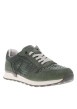 Thumbnail Sneakers olive en cuir perforé avec semelle blanche et grise et des lacets plats - Image 3