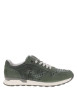 Thumbnail Sneakers olive en cuir perforé avec semelle blanche et grise et des lacets plats