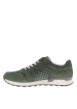 Thumbnail Sneakers olive en cuir perforé avec semelle blanche et grise et des lacets plats - Image 2