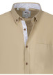 Thumbnail Chemise à manches courtes en coton beige unie avec un col américain - Image 3