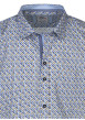 Thumbnail Chemise en coton bleue à minis motifs géométriques avec une coupe regular fit - Image 3