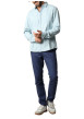 Thumbnail Chemise en coton stone unie avec une coupe droite et une petite poche - Image 4