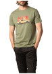 Thumbnail T-shirt en coton kaki imprimé avec une coupe droite et un col rond