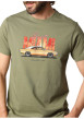 Thumbnail T-shirt en coton kaki imprimé avec une coupe droite et un col rond - Image 3