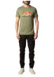 Thumbnail T-shirt en coton kaki imprimé avec une coupe droite et un col rond - Image 4