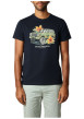 Thumbnail T-shirt en coton marine imprimé avec un col rond et une coupe droite