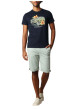 Thumbnail T-shirt en coton marine imprimé avec un col rond et une coupe droite - Image 4