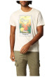 Thumbnail T-shirt en coton beige imprimé avec un col rond et une coupe droite