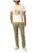 Thumbnail T-shirt en coton beige imprimé avec un col rond et une coupe droite - Image 4
