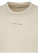Thumbnail T-shirt en coton beige uni avec une coupe droite et un col rond - Image 3