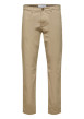 Thumbnail Pantalon chino New Miles en coton biologique mélangé beige uni à coupe slim