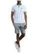 Thumbnail Polo à manches courtes en coton blanc uni à coupe droite et col boutonné - Image 2