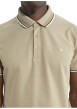 Thumbnail Polo en coton beige en maille piquée à coupe droite avec un col à revers - Image 3