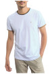 Thumbnail T-shirt en coton blanc uni avec une coupe droite et un col rond - Image 2