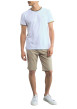Thumbnail T-shirt en coton blanc uni avec une coupe droite et un col rond - Image 3