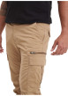 Thumbnail Cargo en coton beige uni à coupe regular fit et à poches à rabat sur les côtés - Image 4