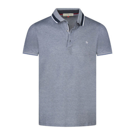 Polo en coton marine en maille piquée avec un...