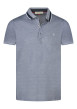 Thumbnail Polo en coton marine en maille piquée avec un col à revers et une coupe droite