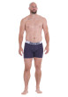 Thumbnail Lot de 2 boxers classiques en coton bleu unis avec une coupe fermée - Image 6