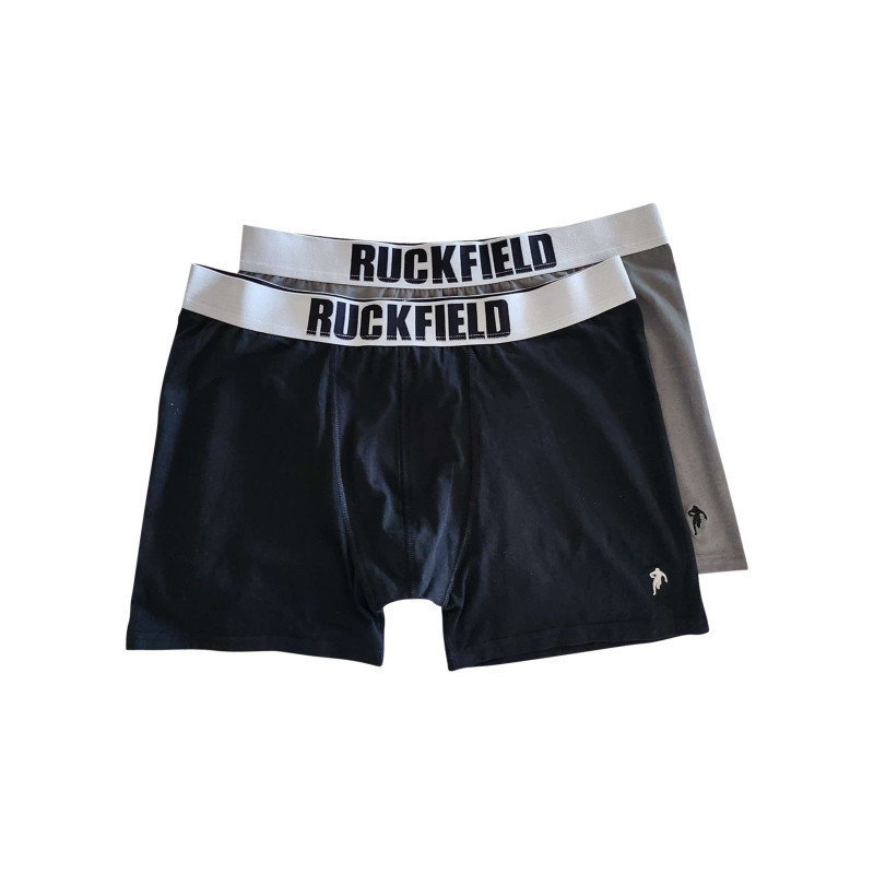 Ruckfield - Lot De 2 Boxers Classiques En Coton Multicolore Unis Avec Une Coupe Fermée - Multicolore
