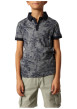 Thumbnail Polo en coton bleu marine rayé à imprimé palmiers avec une coupe droite - Image 2