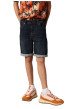 Thumbnail Short 5 poches en coton bleu uni à coupe regular fit avec des passants - Image 2