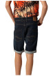 Thumbnail Short 5 poches en coton bleu uni à coupe regular fit avec des passants - Image 3