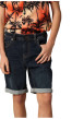 Thumbnail Short 5 poches en coton bleu uni à coupe regular fit avec des passants - Image 4