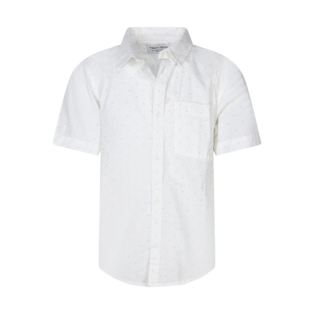 Chemise en coton blanche à motifs géométriques...
