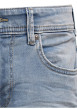 Thumbnail Short 5 Poches en coton bleu uni à coupe droite et avec un patch d'authenticité - Image 3