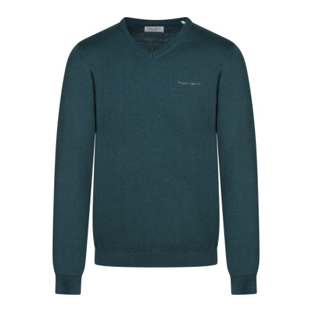 Pull en coton vert à maille jersey et coupe...