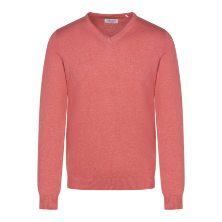 Pull manches longues en coton corail à maille...