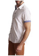 Thumbnail Chemise à manches courtes en coton blanche à rayures avec une coupe regular fit - Image 3